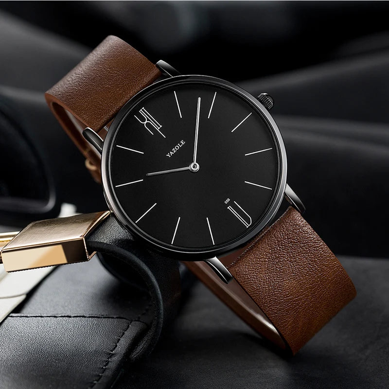 Outdoor Men Watch Genuine Leather Military Sports Analog Quartz Wristwatch Decoration Business Man Clock Calendar Montre Homme