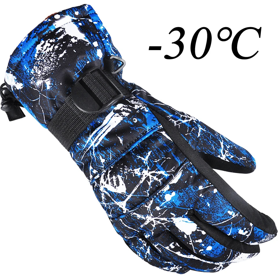 Men Women Kids Ski Gloves Winter Snow Thickened Warm Ultralight Waterproof Snowboard Gloves Motorcycle Snowmobile Riding Camping