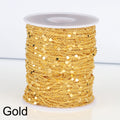 No Fade 2Meters Sequins Chain Necklace Gold Silver Chain Metal Copper Cable Chains Findings Jewelry Making Components Craft DIY