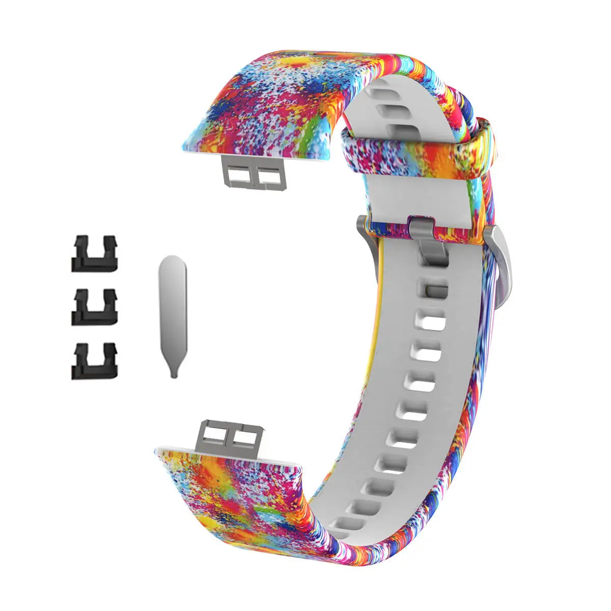 Sport Silicone Watchband For Huawei Watch Fit Strap Original SmarwatchWriststrap Belt Bracelet Printing Accessories with tool