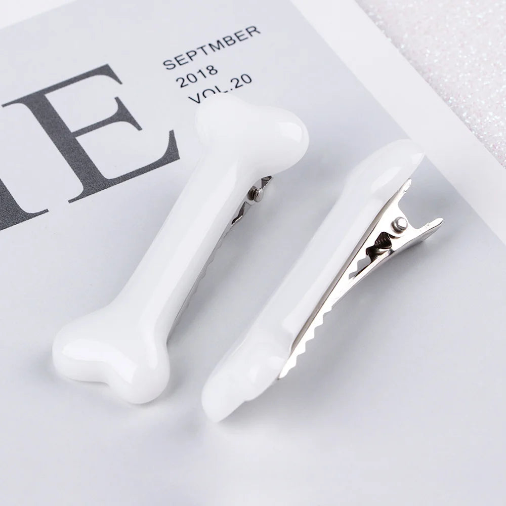 2 Pcs Women Dog Bone Design Hairpin Fashion Creative Popular Hair Clips Girls Charm Lovely Barrettes Styling Tools Accessories