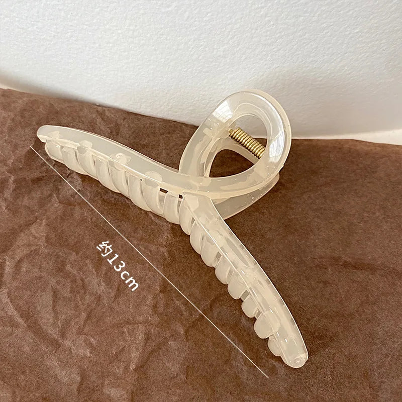 Fashion Hair Clips for Women Plastic Claw Clip Colorful Solid Color Cross Large 13cm Hair Clip Girls Hair Claw Hair Accessories