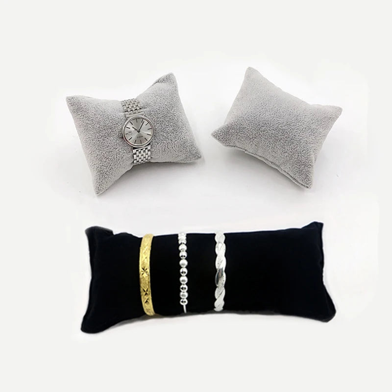Wholesale Durable Velvet Pearl Bracelet Watch Display Pillows for Case Bangle Anklet Wristwatch Holder Jewelry Counter Organizer