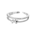 Double Layer Heart Zircon Rings For Women Stainless Steel Crystal Finger Ring 2026 Trend Wedding Jewelry Couple Gift anillos
