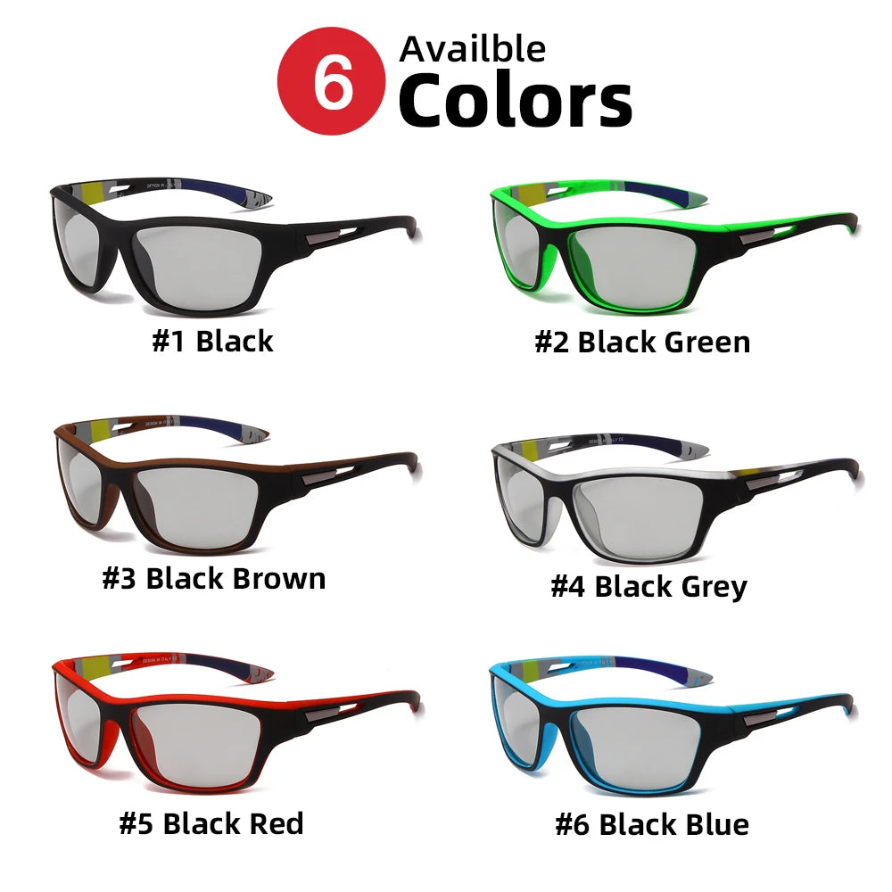 Cycling Photochromic Sunglasses Sports Men 2026 Polarized Women Color Changing Goggles Outdoor Climbing UV400 Eyeglasses