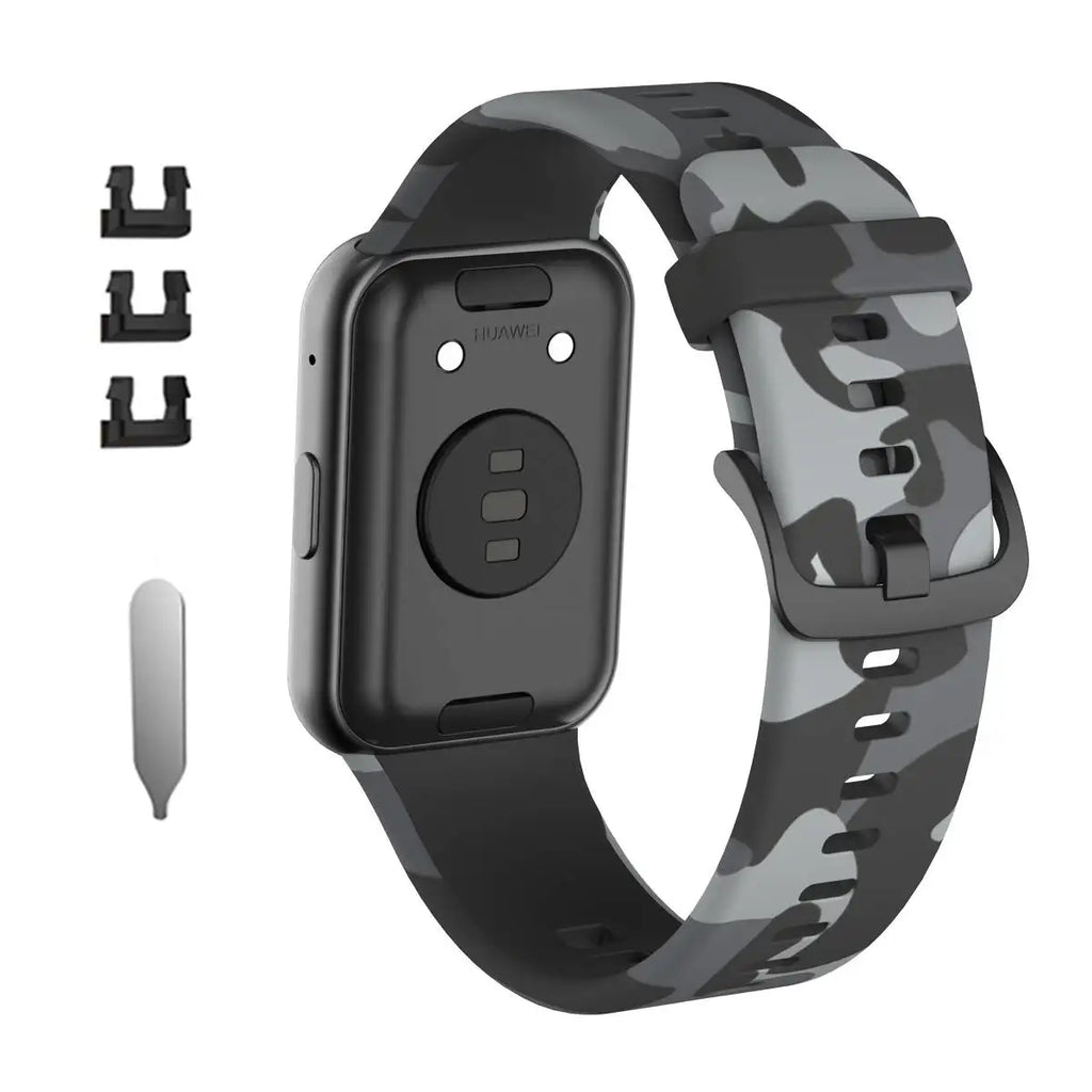 Sport Silicone Watchband For Huawei Watch Fit Strap Original SmarwatchWriststrap Belt Bracelet Printing Accessories with tool