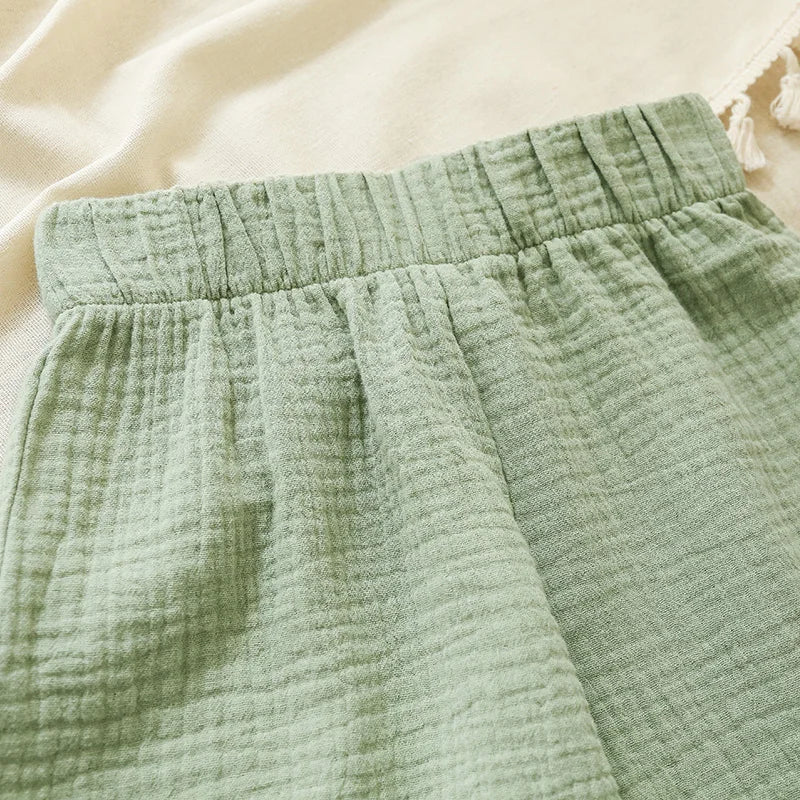 100% Cotton Girls Flared Pants Summer New Style Children's Solid Color Casual And Comfortable Ankle-Length Trousers TZ68