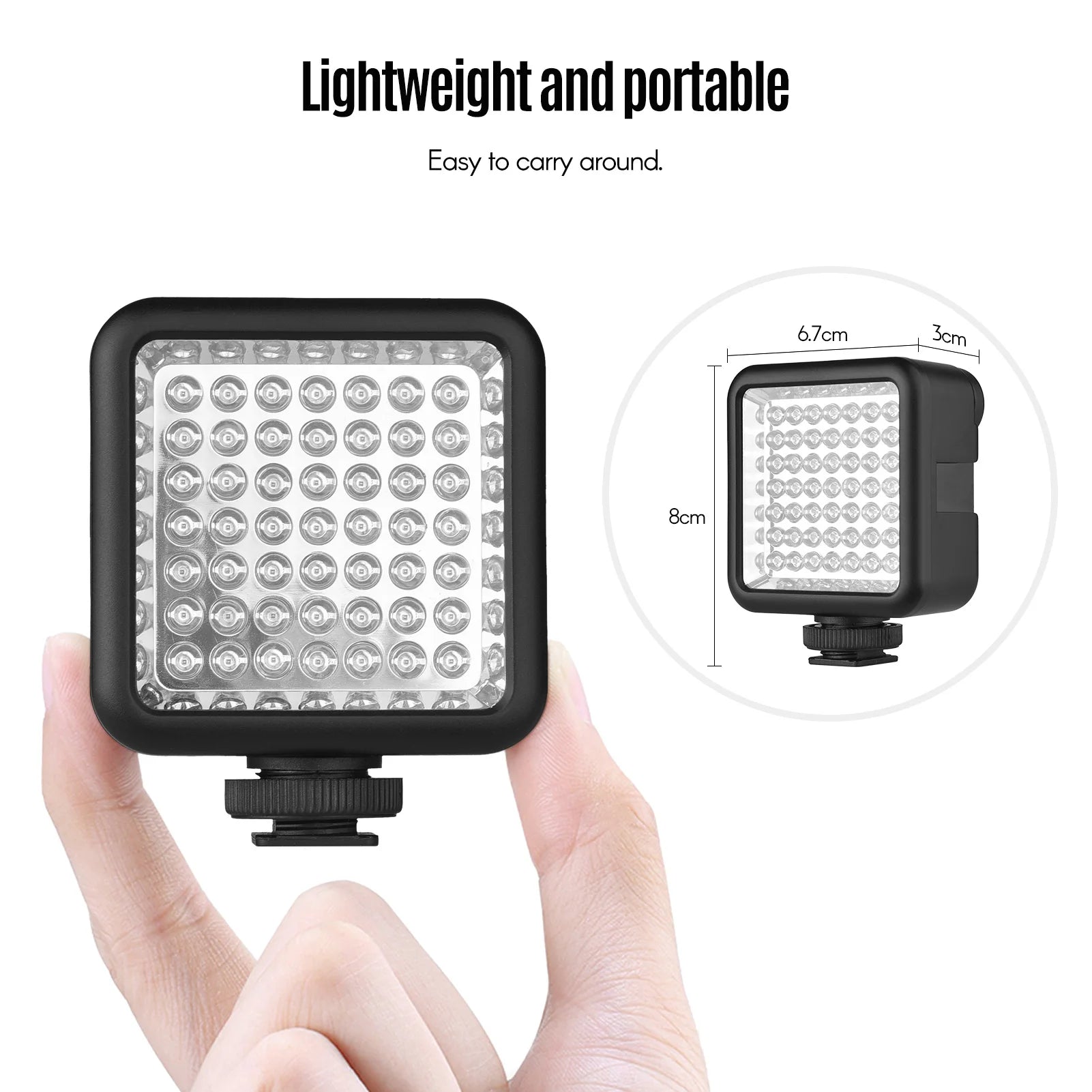 Andoer IR49S Mini IR Night Vision Light Infrared Photography Light for Video Camera Camcorder Built-in Rechargeable Battery