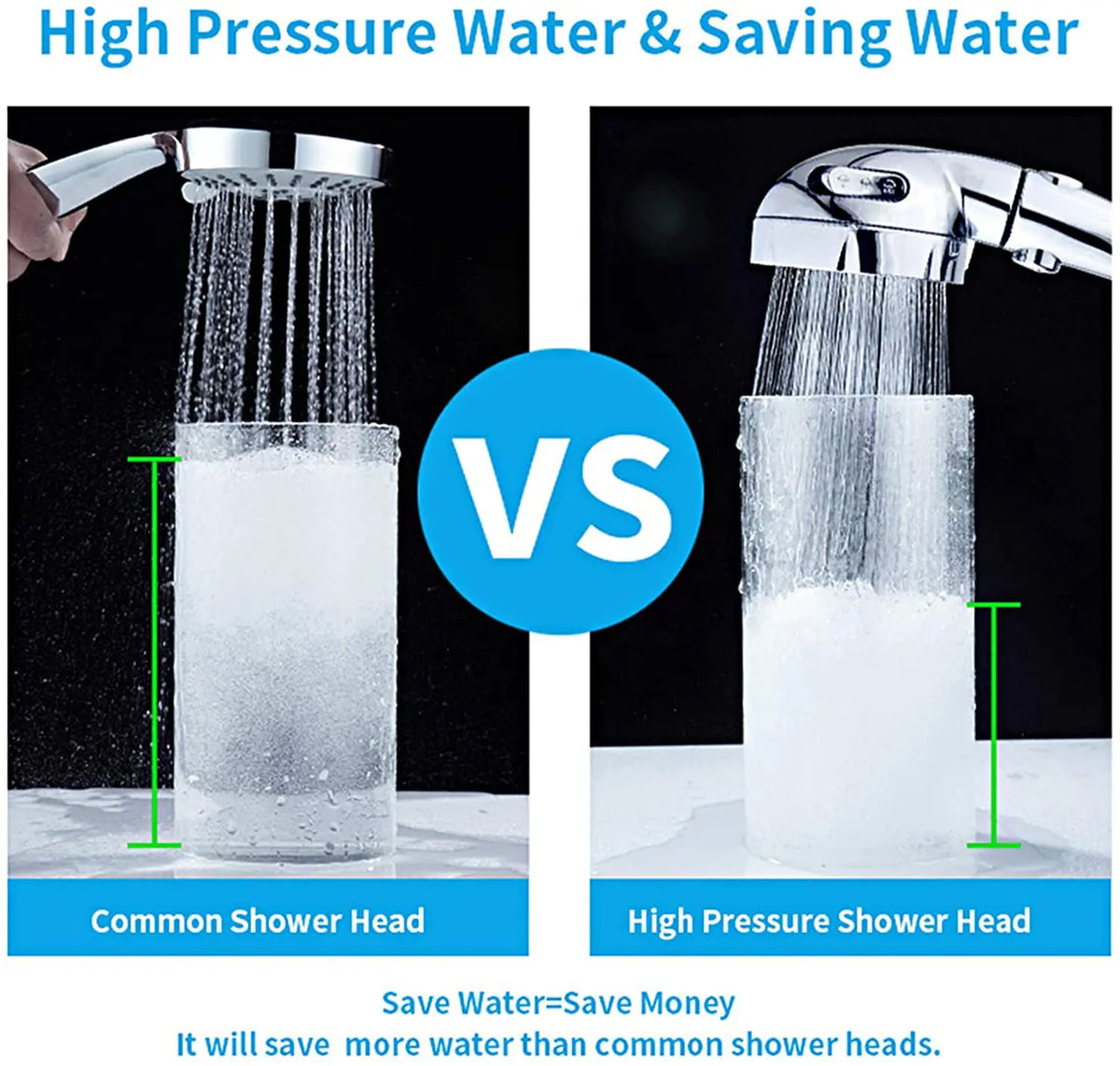 High Pressure 3 Modes Adjustable Shower Head One Key Stop Water Saving Sprayer Rainfall Bath Showerhead Bathroom Accessories