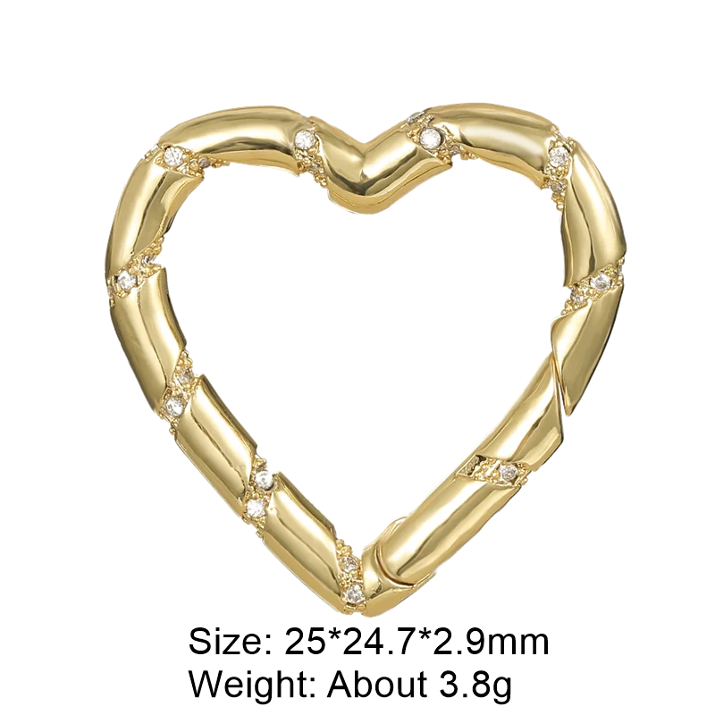Juya Handmade Creative 18K Gold Plated Brass Screw Locks Carabiner Clasps Accessories For DIY Mesh Chains Pendant Jewelry Making