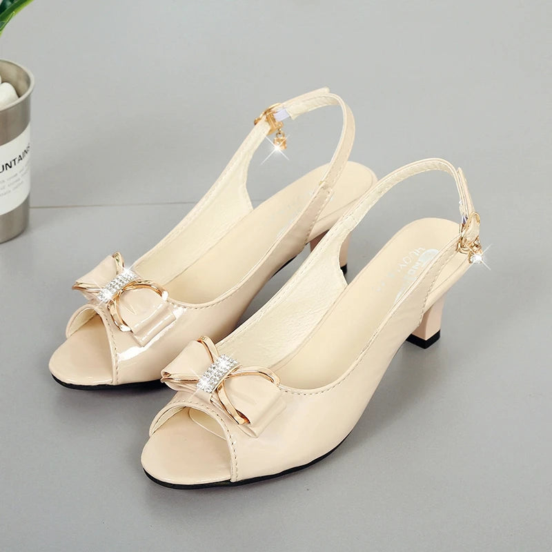 Cresfimix women cute white pu leather open toe slip on high heel shoes for summer party lady fashion black heel pumps a6140