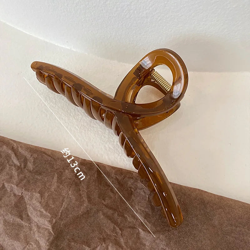 Fashion Hair Clips for Women Plastic Claw Clip Colorful Solid Color Cross Large 13cm Hair Clip Girls Hair Claw Hair Accessories