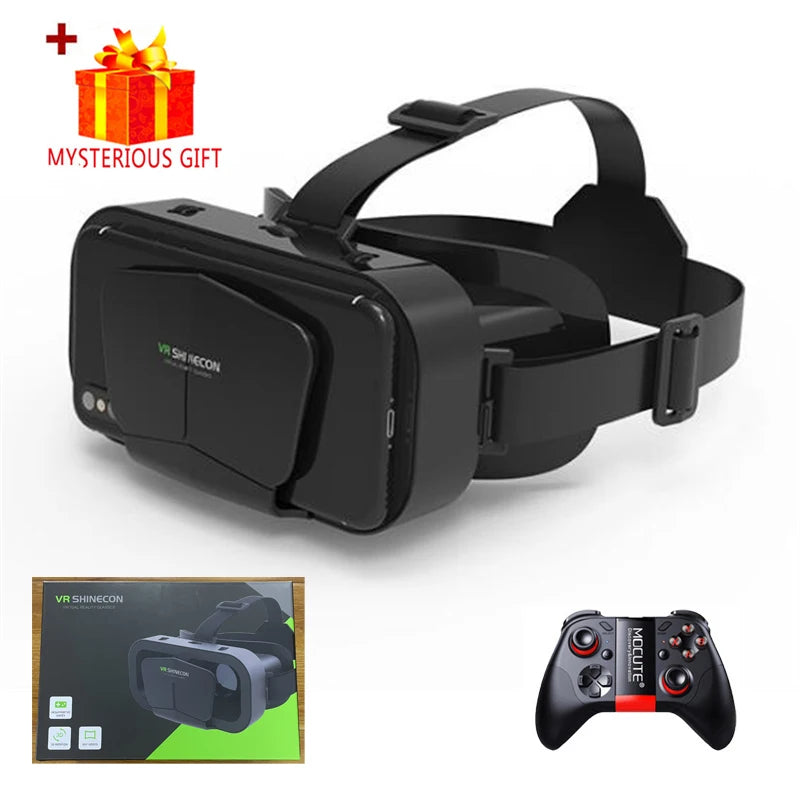 3D Virtual Reality VR Glasses For Phone Mobile Smartphones 7 Inch Headset Helmet Game Wirth Real Viar Goggles Devices Lenses Set