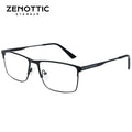 ZENOTTIC Alloy Prescription Glasses Men Square Anti Blue Light Progressive Eyeglasses High Quality Myopia Photochromic  Eyewear