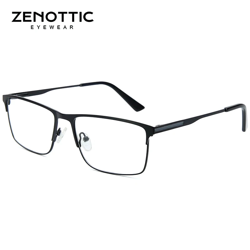 ZENOTTIC Alloy Prescription Glasses Men Square Anti Blue Light Progressive Eyeglasses High Quality Myopia Photochromic  Eyewear