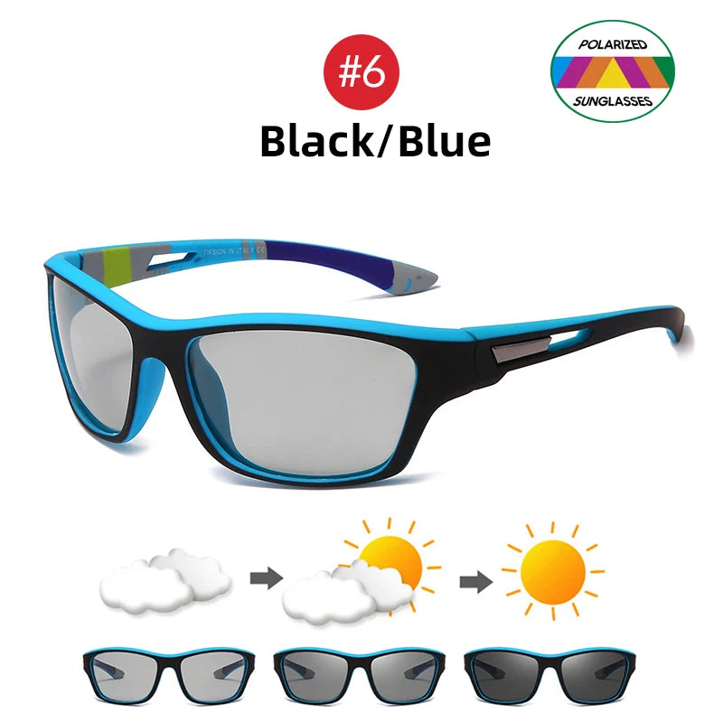 Cycling Photochromic Sunglasses Sports Men 2026 Polarized Women Color Changing Goggles Outdoor Climbing UV400 Eyeglasses