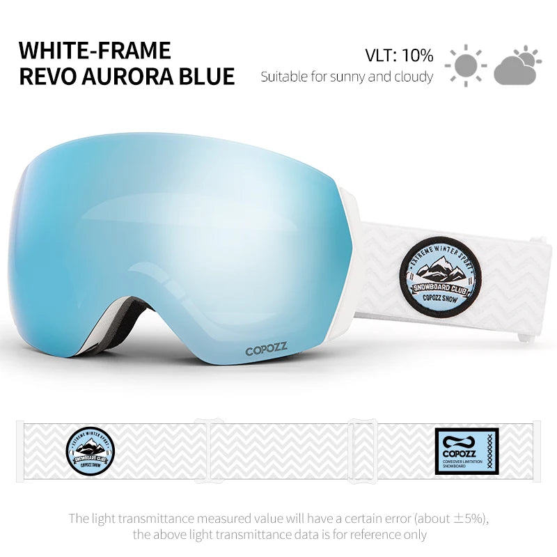 COPOZZ Ski Goggles Men Women UV400 Anti-fog Ski Eyewear Snow Glasses Adult Snowboard Goggle with Night Yellow Lens and Case Set