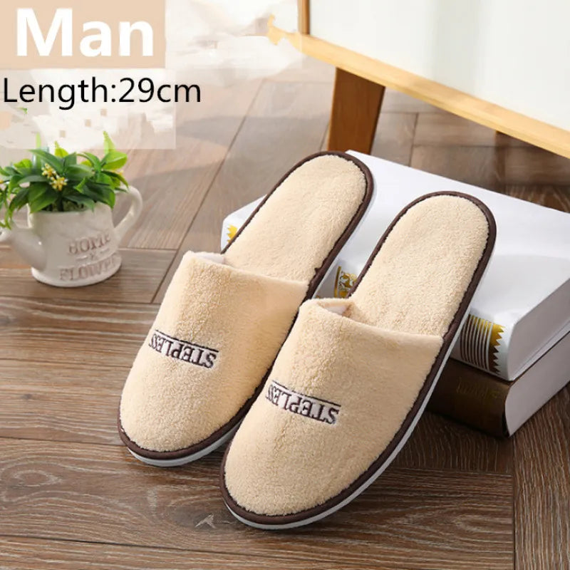 5 Pairs/Lot Winter Slippers Men Women Kids Disposable Hotel Slippers Home Slides Travel Sandals Hospitality Guest Footwear Shoes