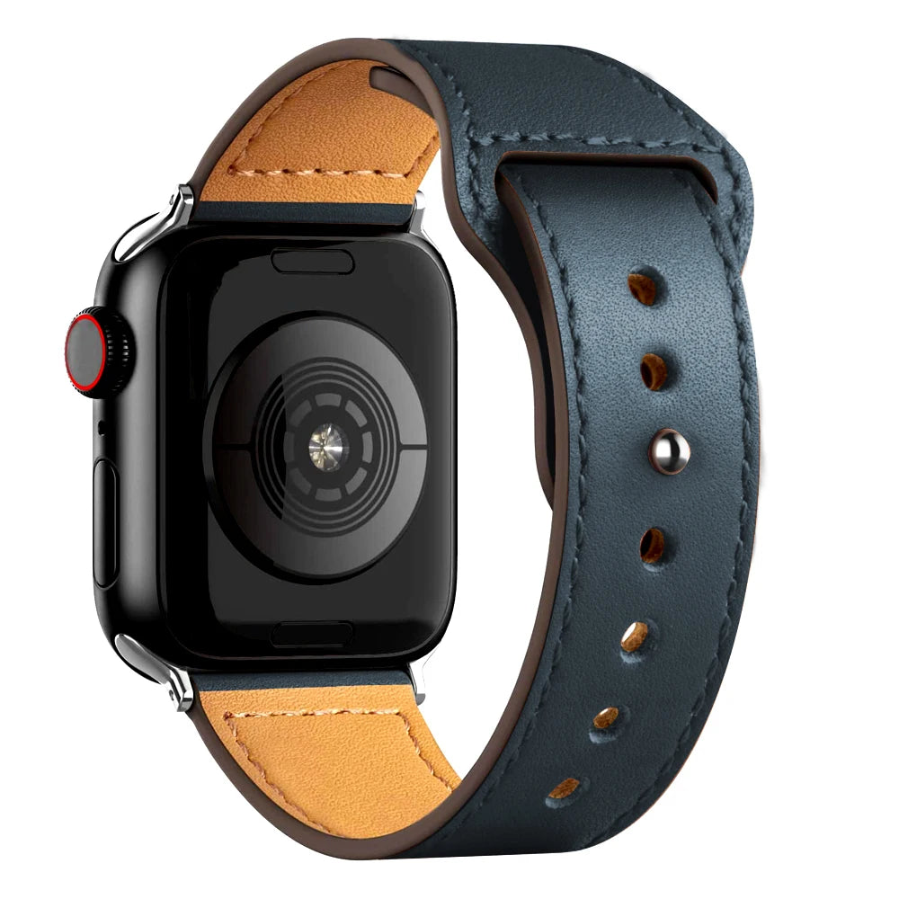 Leather band For Apple watch strap Ultra 2 49mm 44mm 40mm 38mm/42mm wrist bracelet for iWatch series 10 9 8 7 4 5 6 se 41mm/45mm