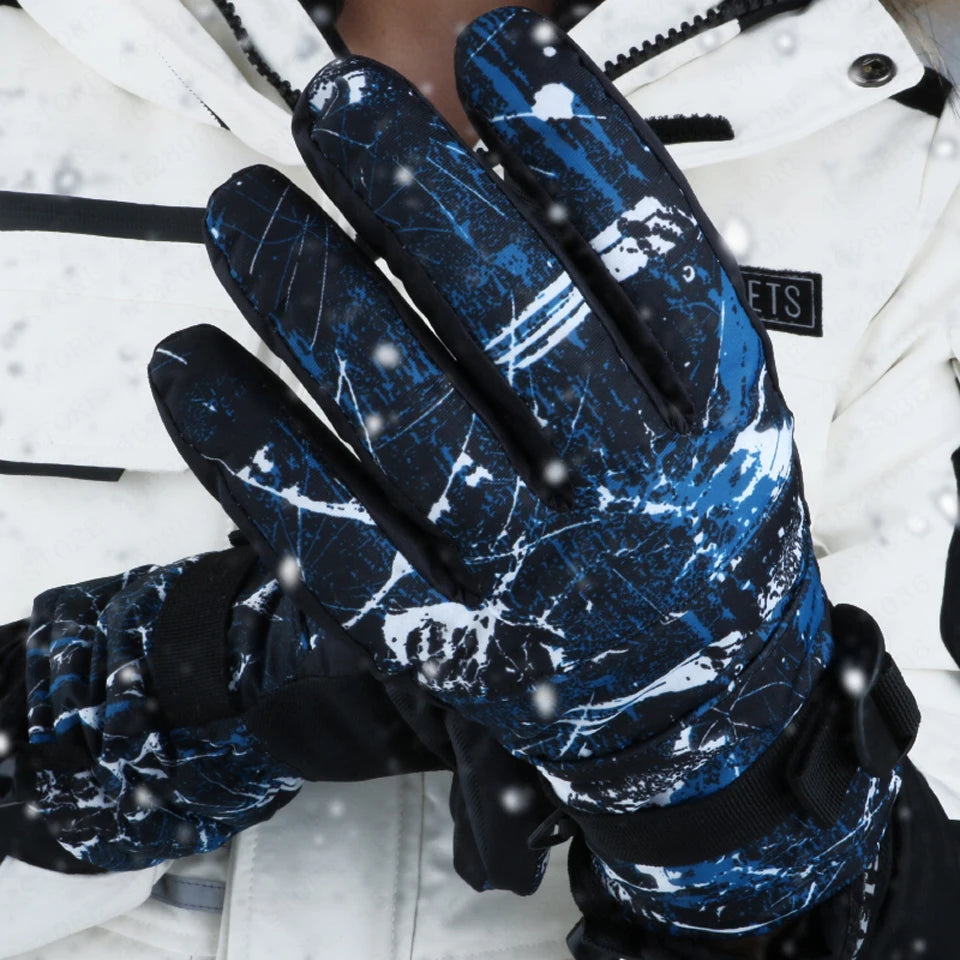 Men Women Kids Ski Gloves Winter Snow Thickened Warm Ultralight Waterproof Snowboard Gloves Motorcycle Snowmobile Riding Camping