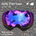 COPOZZ 2181 Magnetic Replacement Lens for Ski Goggles Anti-fog UV400 Spherical Ski Glasses Snowboard Goggles(Only Lens)
