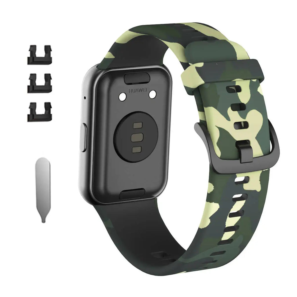 Sport Silicone Watchband For Huawei Watch Fit Strap Original SmarwatchWriststrap Belt Bracelet Printing Accessories with tool