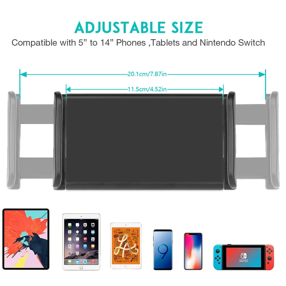Flexible 360 Degree Rotating for iPad Car Pillow Mobile Phone Holder Tablet Stand Back Seat Headrest Mount Bracket 4-11 Inch