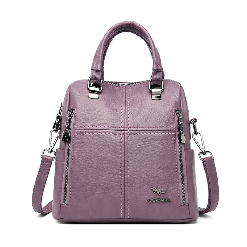 3in1 Backpack Multifunction Women Backpacks Vintage Leather School Bags For Girls Shoulder Bag Ladies Travel Backpack Mochilas