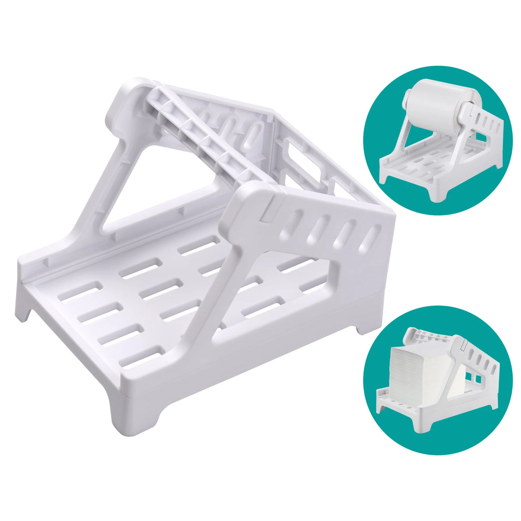 Label Holder for 4x6 Shipping Labels Printer Rolls and Fanfold Labels 2 in 1 Work for Desktop Themal Label Sticker