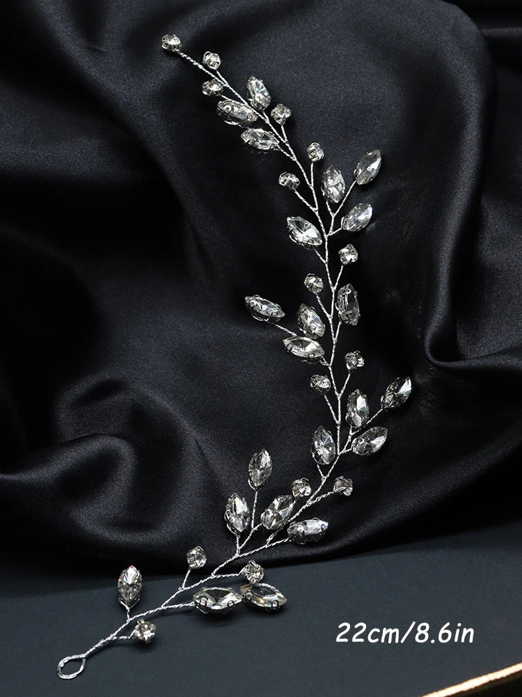 Women Rhinestone Hair Vine Fashion Hair Jewelry Handmade Prom Hair Ornaments Wedding Bridal Hair Accessories for Party Hairband