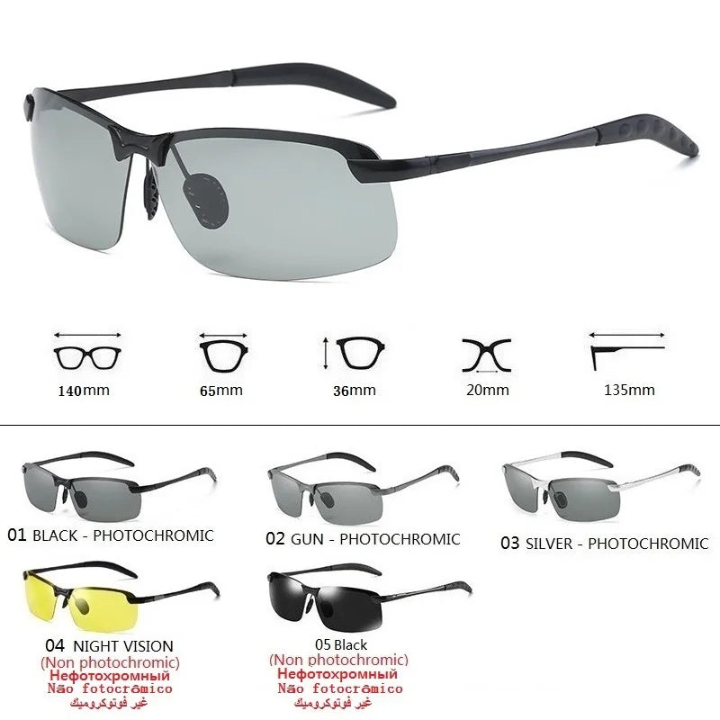 Photochromic Sunglasses Men  Driving Chameleon Glasses Male Change Color Sun Glasses Day Night Vision Driver's Eyewear