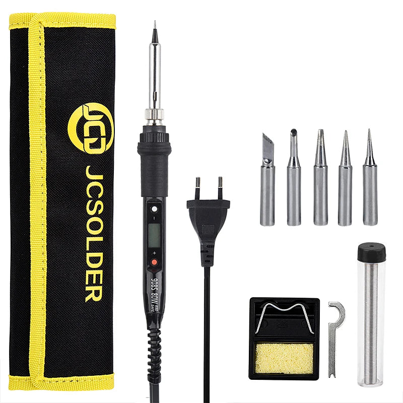 JCD Electric Soldering Iron 80W LCD Digital Display Adjustable Temperature Soldering Iron Tips 220V/110V Welding Solder Tools
