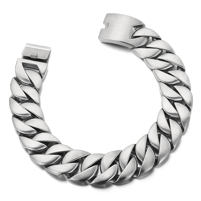 Kalen 20mm/31mm Punk Men's Women's Stainless Steel Necklace Heavy Larger Necklace Curb Cuban Chain Choker Jewelry 40/42cm Length