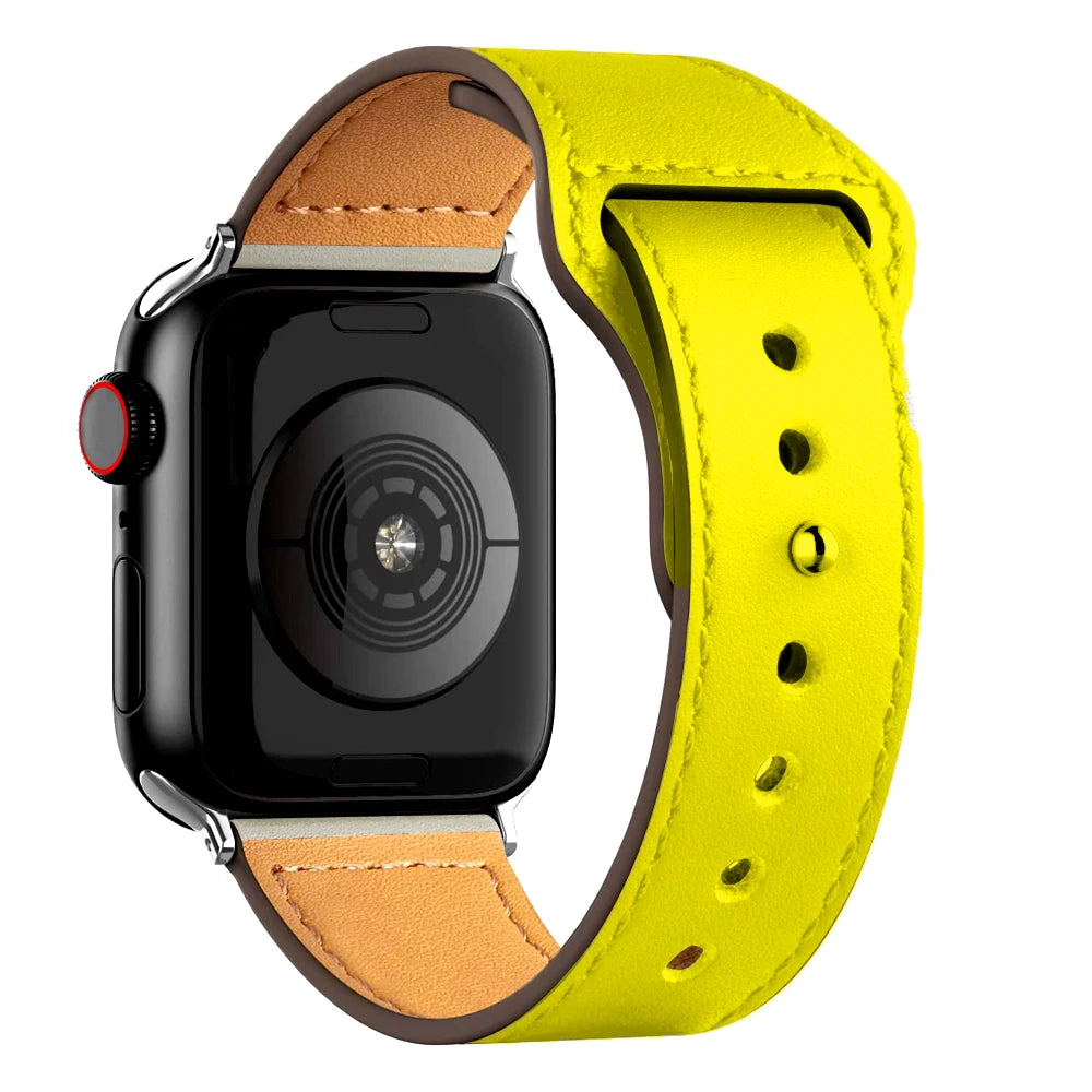 Leather band For Apple watch strap Ultra 2 49mm 44mm 40mm 38mm/42mm wrist bracelet for iWatch series 10 9 8 7 4 5 6 se 41mm/45mm