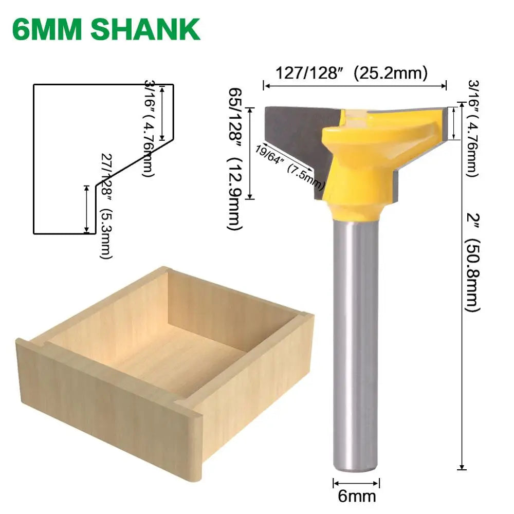 1/4" Shank 6mm shank Reversible Drawer Front Router Bit For Woodworking Cutter Tool Milling Cutter