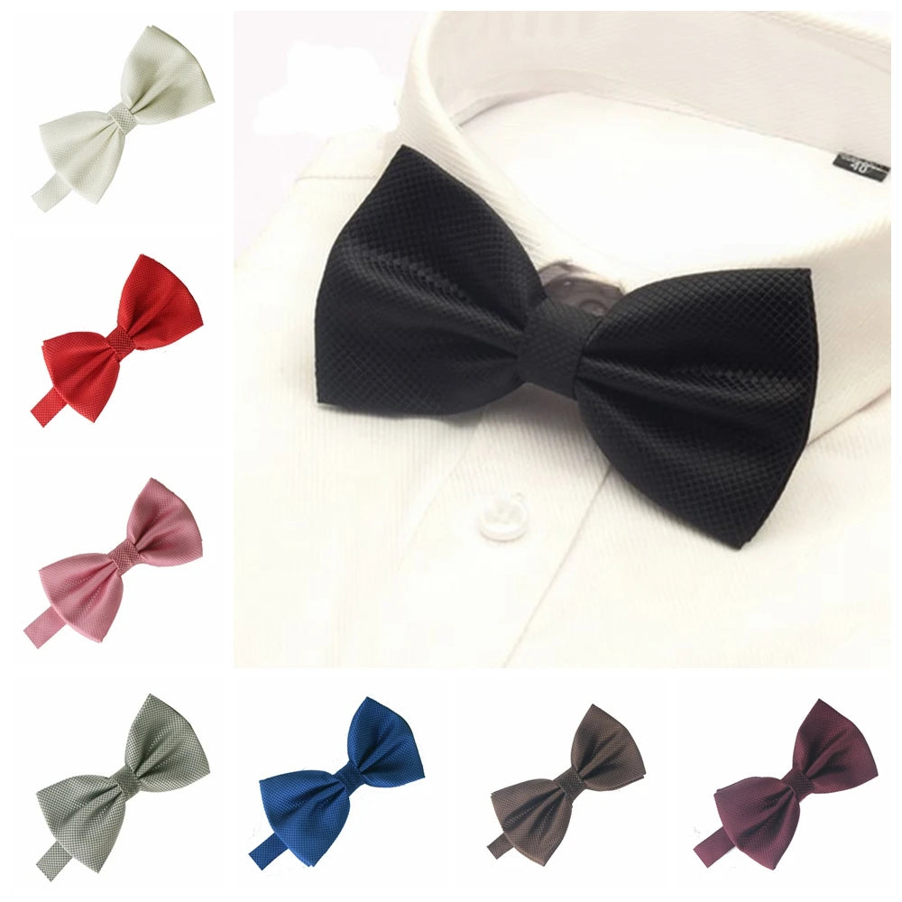 HUISHI Bow Tie For Men Bowtie Solid Color Fashion Butterfly Cravat Banquet Party Bowties Black Gold Red Royal Blue Wine Ties Men