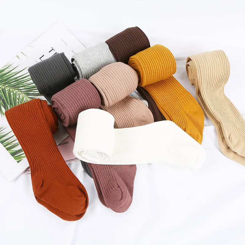 Wholesale Baby Tights Hot Baby Toddler Kid Girl Ribbed Stockings Cotton Warm Pantyhose Solid Candy Color Tight 0-4Years