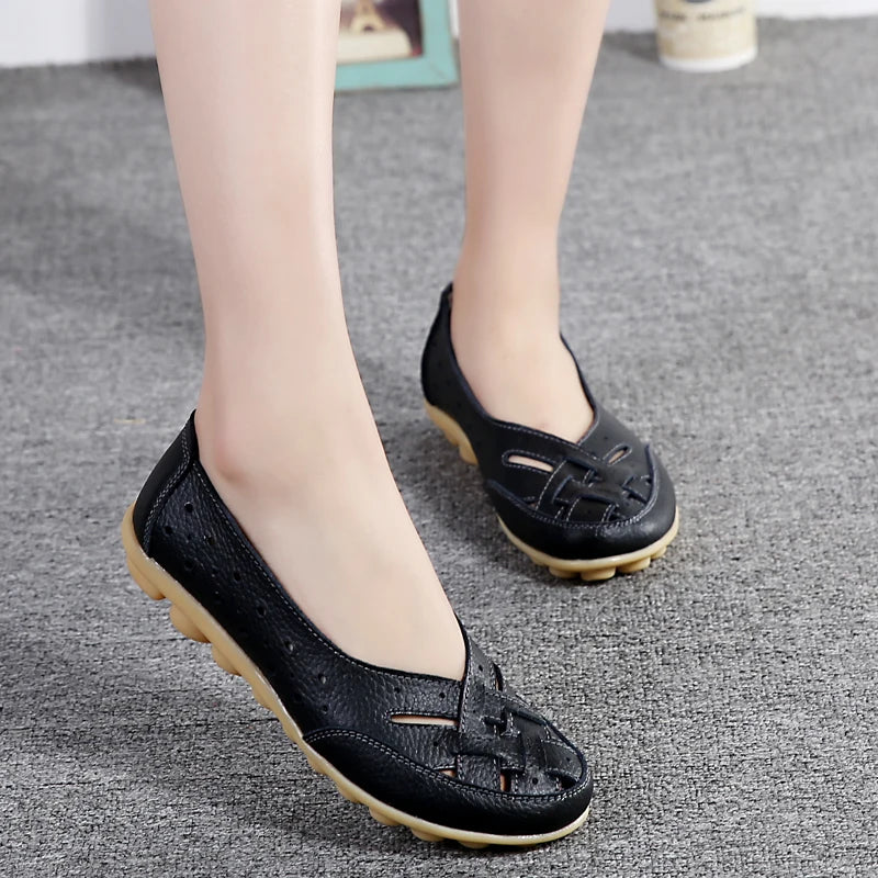 Women Shoes Flats Soft Leather Shoes Woman Loafers Oxford Ladies Shoes For Women White Shoes Plus Size 35-44 zapatos de mujer
