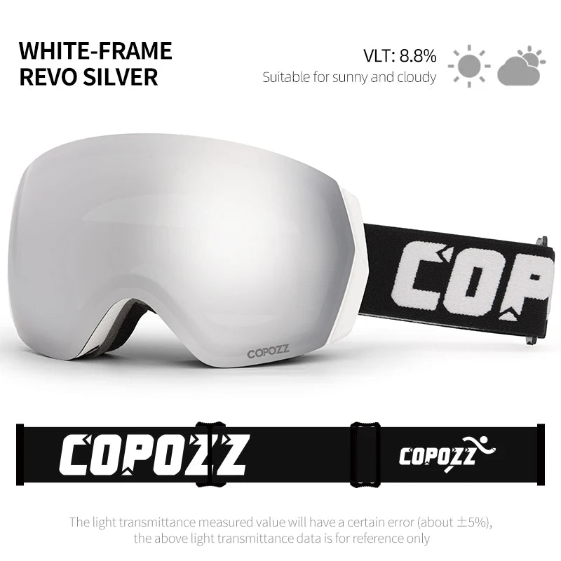 COPOZZ Ski Goggles Men Women UV400 Anti-fog Ski Eyewear Snow Glasses Adult Snowboard Goggle with Night Yellow Lens and Case Set