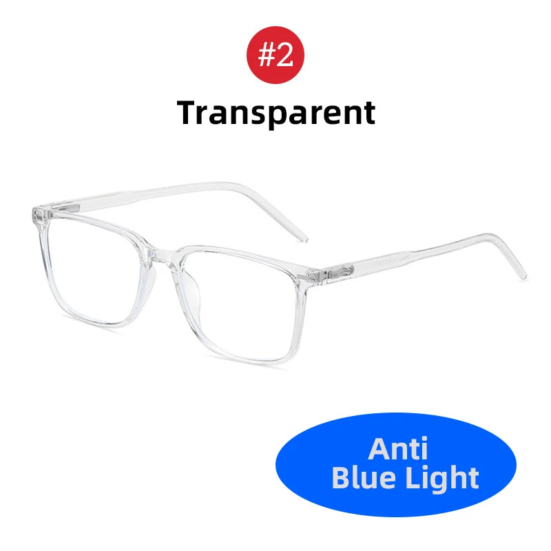 VIVIBEE Classic Square Blue Light Blocking Men Glasses Computer Gaming TR90 Black Anti Ray Eyeglasses Better Sleep Clear Eyewear
