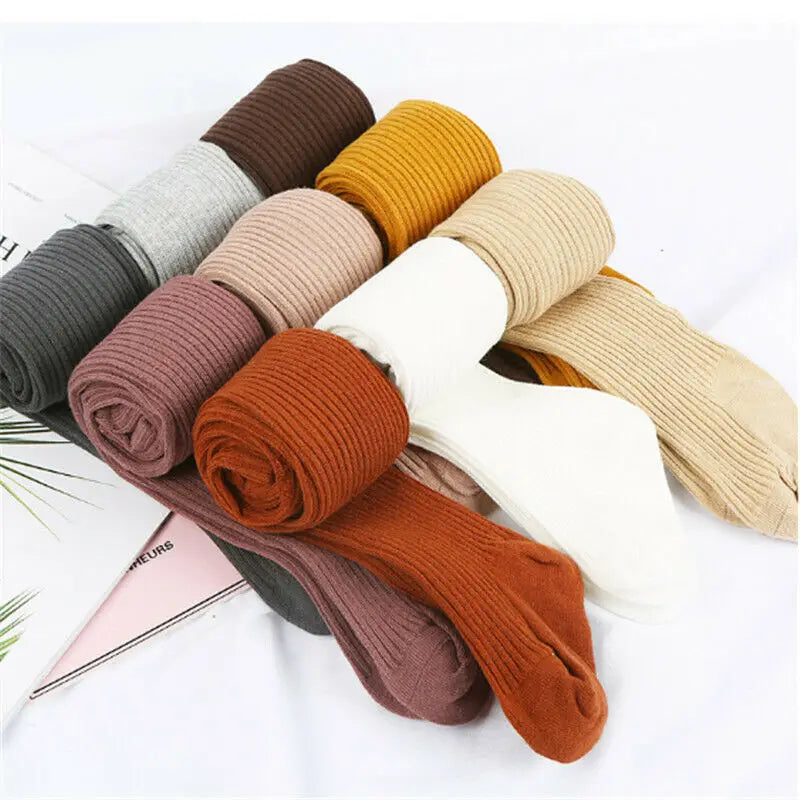 Wholesale Baby Tights Hot Baby Toddler Kid Girl Ribbed Stockings Cotton Warm Pantyhose Solid Candy Color Tight 0-4Years