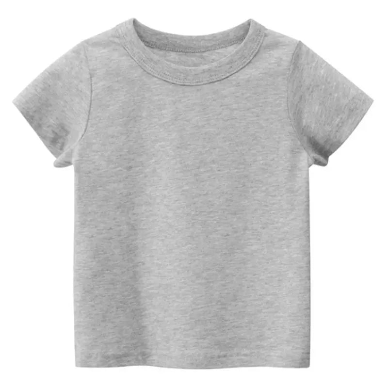 Kids Solid T Shirt Tops for Child Boys Girls Baby Toddler Blank Cotton Clothes White T-shirts Children Summer Tees Short Sleeve