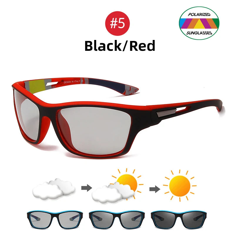 Cycling Photochromic Sunglasses Sports Men 2026 Polarized Women Color Changing Goggles Outdoor Climbing UV400 Eyeglasses