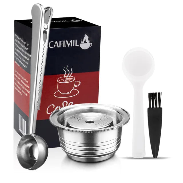 ICafilas Espresso Capsulas Recargables Nespresso Vertuoline & Vertuo Stainless Steel (G2) Refillable Capsule Reusable Filter ODS