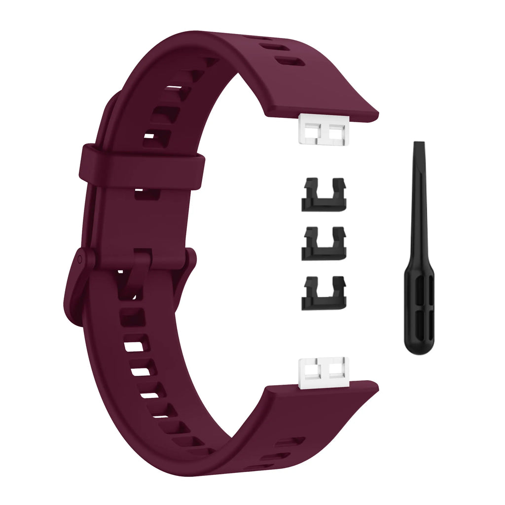 Sport Silicone Watchband For Huawei Watch Fit Strap Original SmarwatchWriststrap Belt Bracelet Printing Accessories with tool