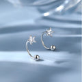 VENTFILLE 925 Silver Star Flash Crystal Summer Small Fresh Female 2022 New Trendy Personality Earrings