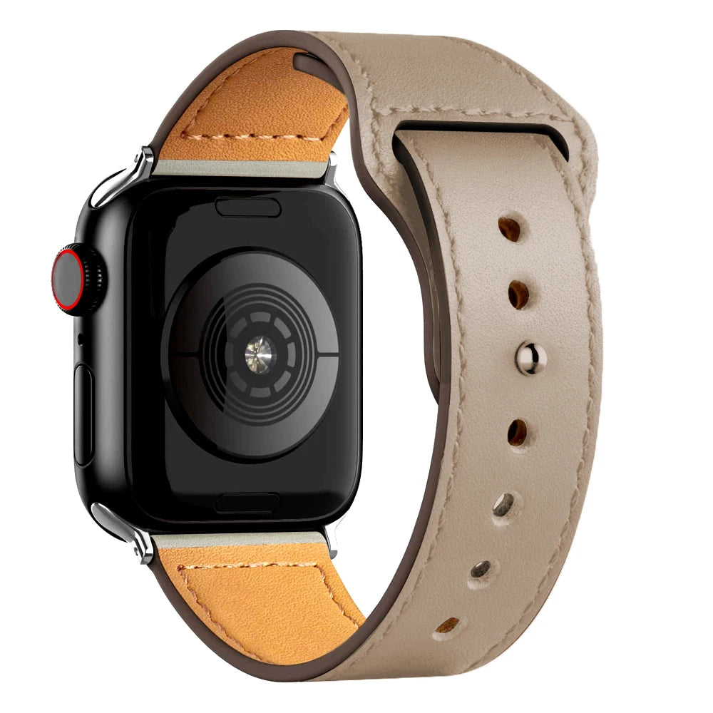 Leather band For Apple watch strap Ultra 2 49mm 44mm 40mm 38mm/42mm wrist bracelet for iWatch series 10 9 8 7 4 5 6 se 41mm/45mm