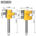 2pcs Mini Tongue & Groove Router Bit Set - 1/4" Shank Line knife Woodworking Tenon Cutter for Woodworking Tools