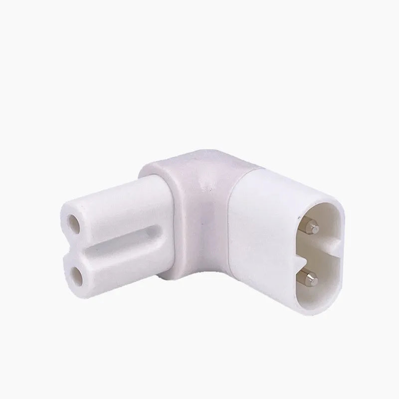 1Pc IEC 320 2-Pin C7 Female To C8 Male Right Angled AC Power Adapter Converter