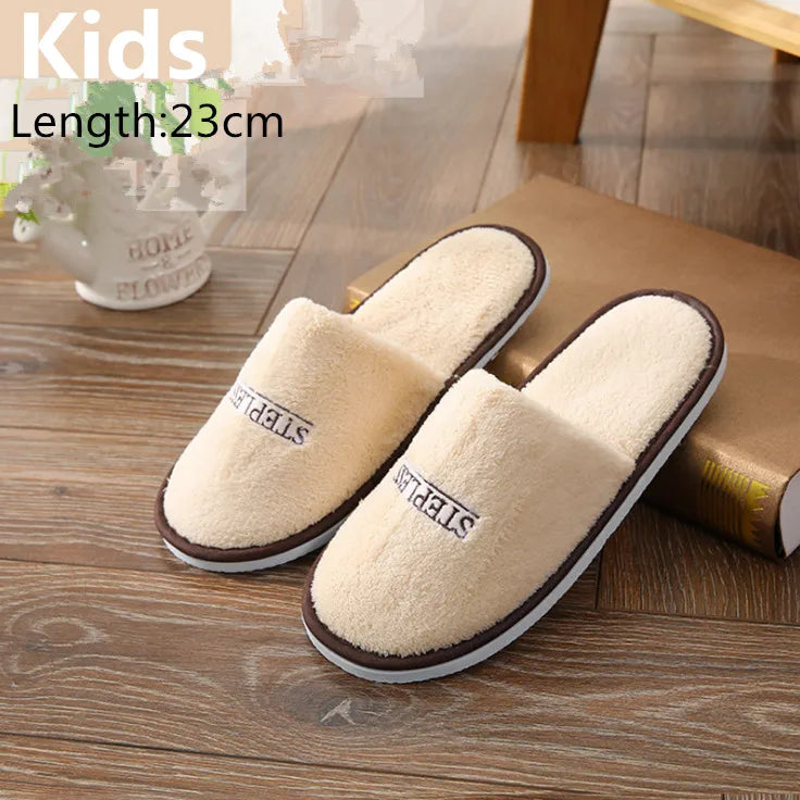 5 Pairs/Lot Winter Slippers Men Women Kids Disposable Hotel Slippers Home Slides Travel Sandals Hospitality Guest Footwear Shoes